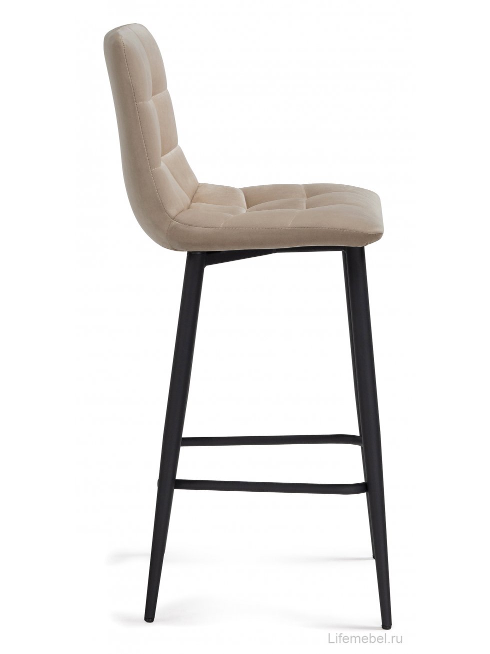 Полубарный стул Чилли К бежевый (velutto 05) / черный