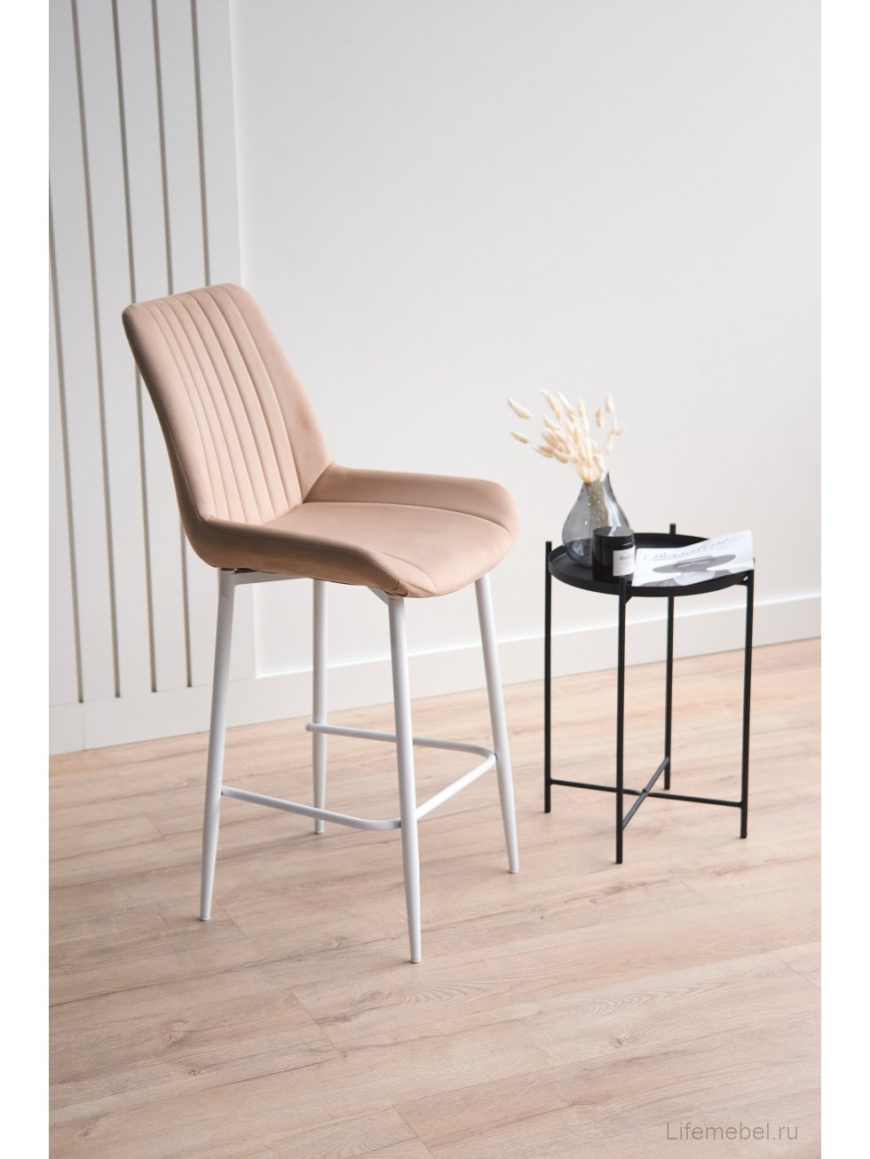 Полубарный стул Седа бежевый (zd 210) / белый