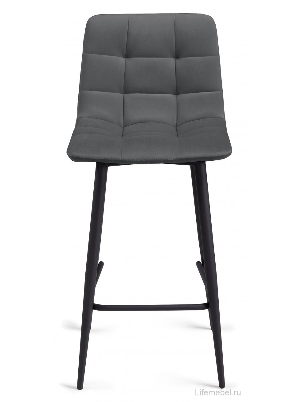 Полубарный стул Симпл темно-серый / черный
