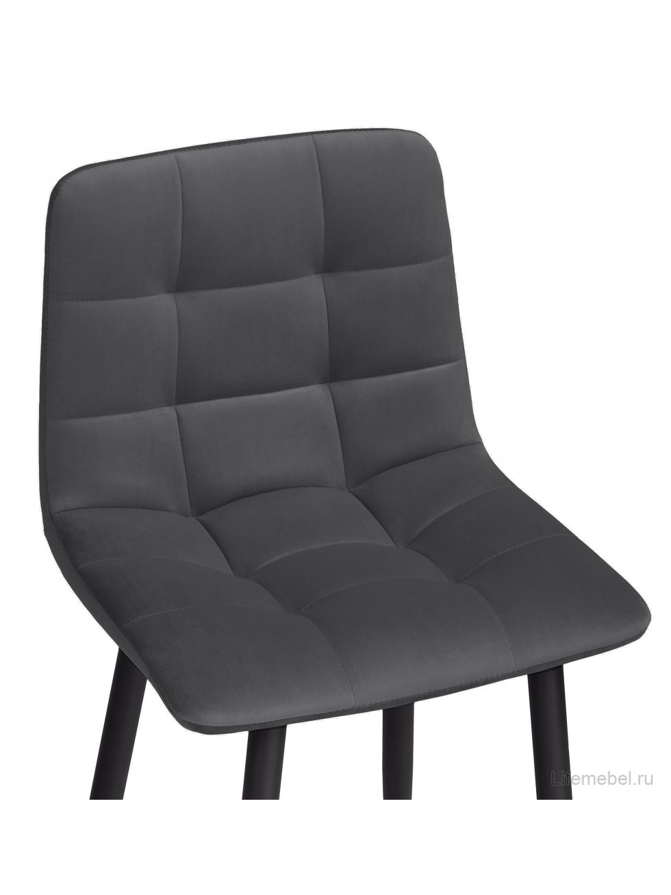 Полубарный стул Симпл темно-серый / черный