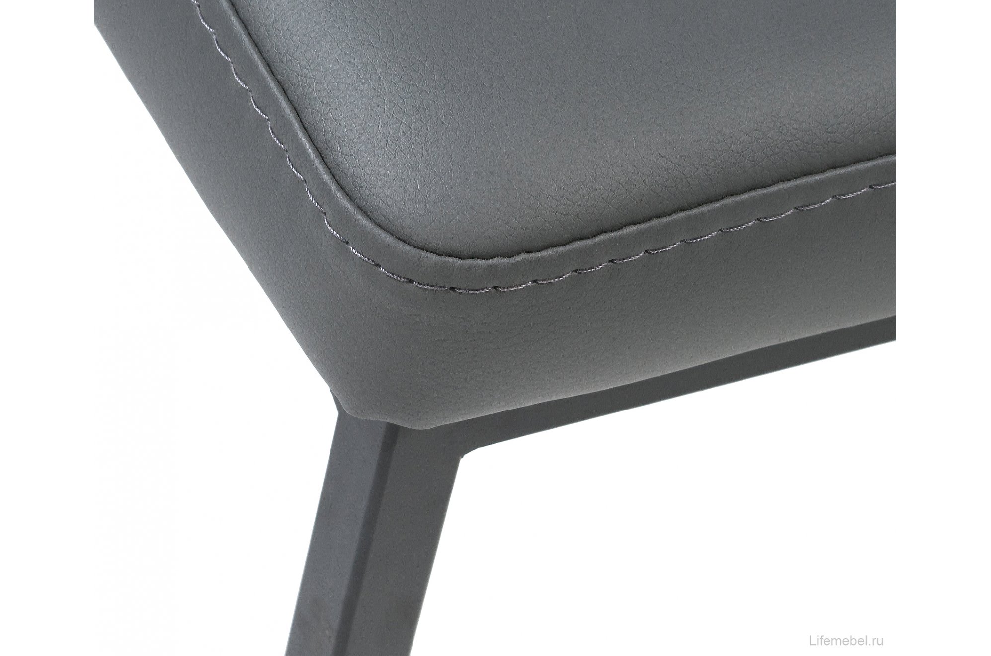 Банкетка Дион кожзам темно-серый / черный матовый