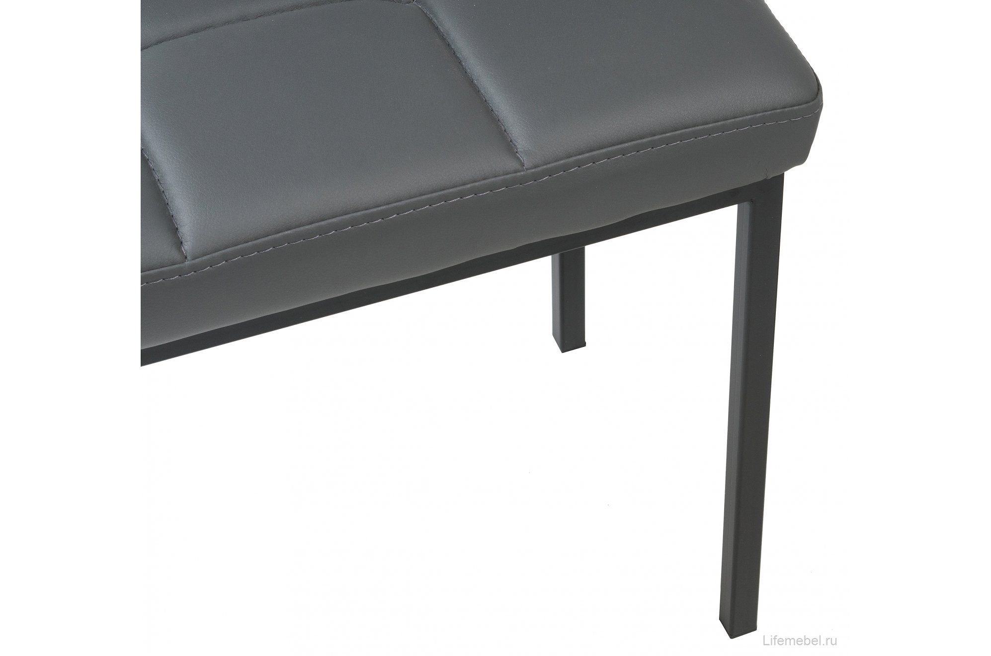 Банкетка Дион кожзам темно-серый / черный матовый