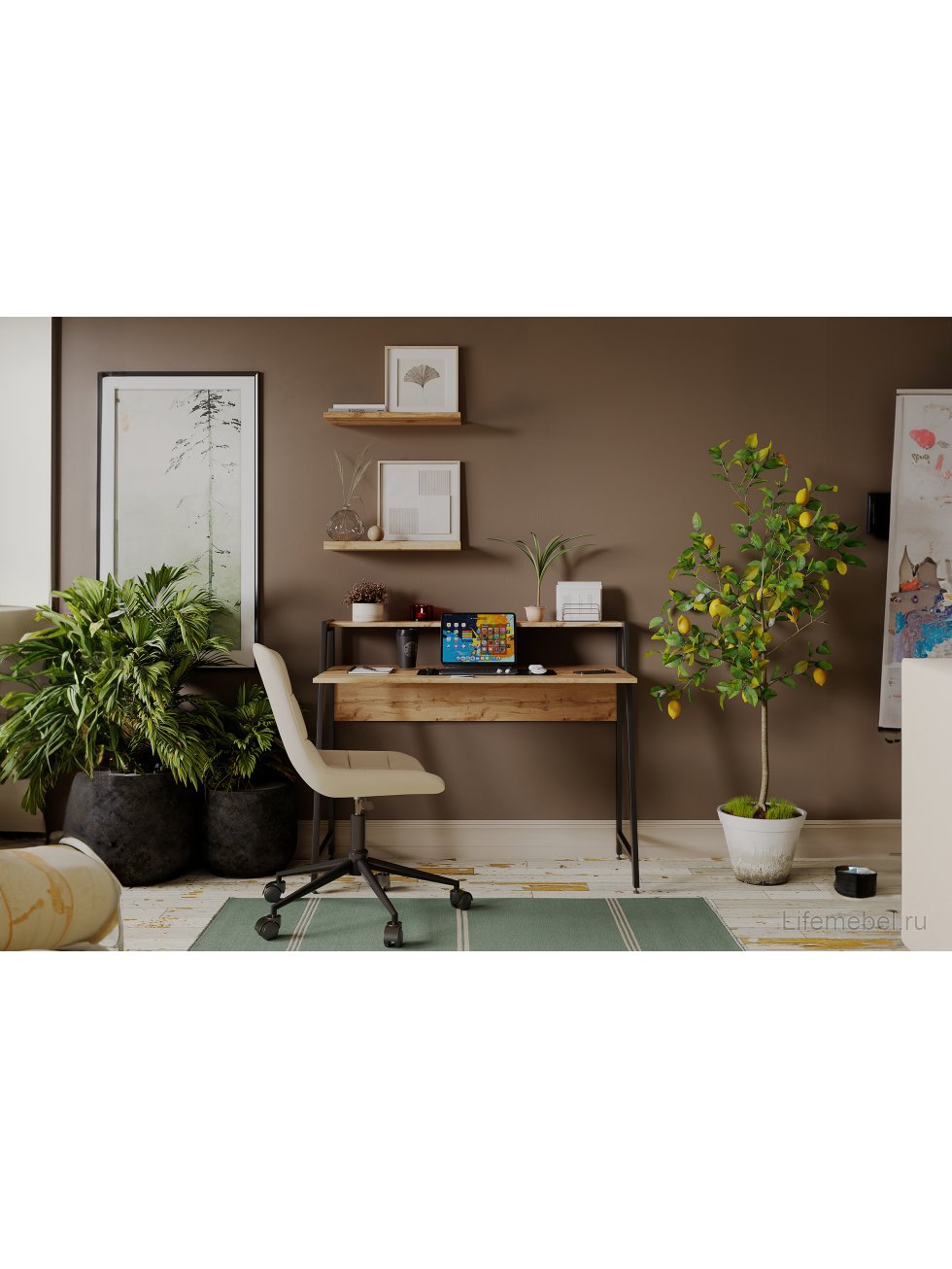 Компьютерное кресло Честер бежевый / черный