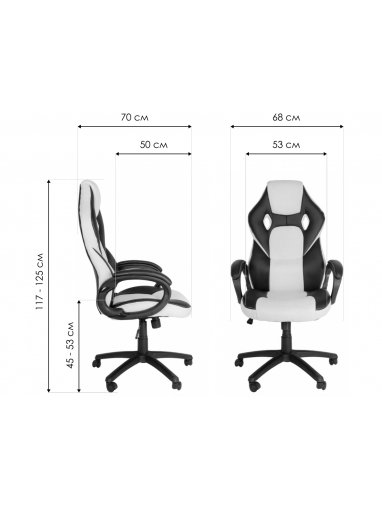 Компьютерное кресло MF-372 black / white Компьютерное кресло MF-372 black / white