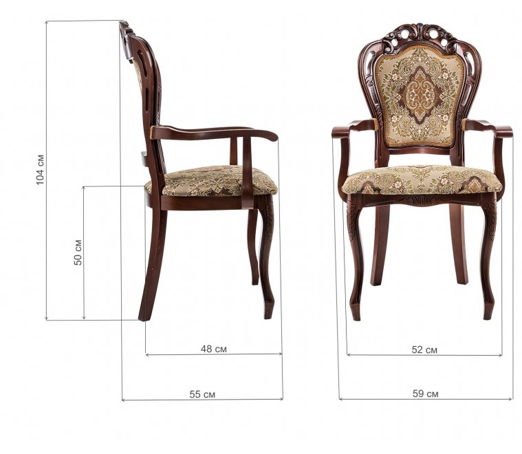 Кресло Bronte вишня / патина Кресло Bronte вишня / патина