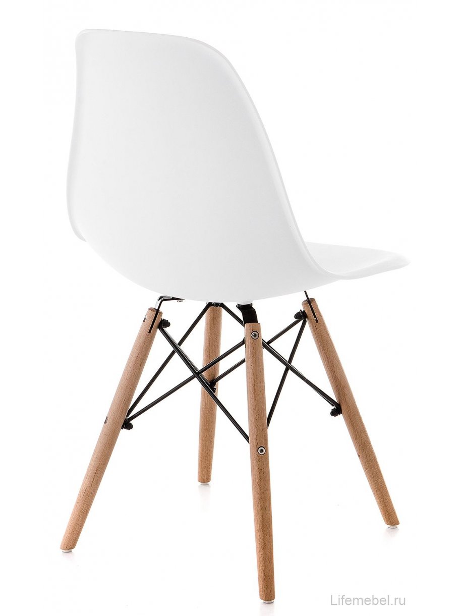 Стул Eames PC-015 WL white / wooden legs