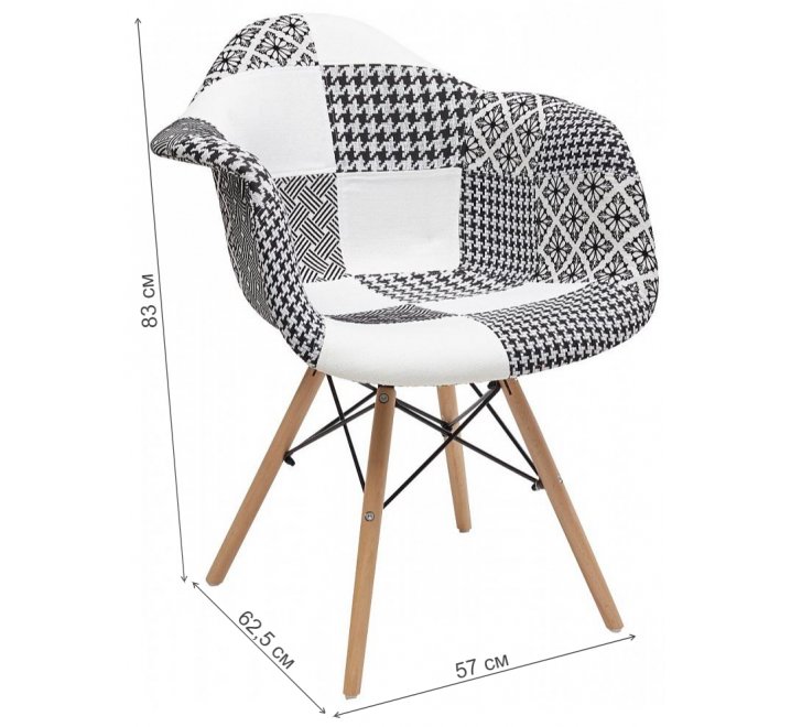 Стул Folk-1002 Patchwork-BW Стул Folk-1002 Patchwork-BW
