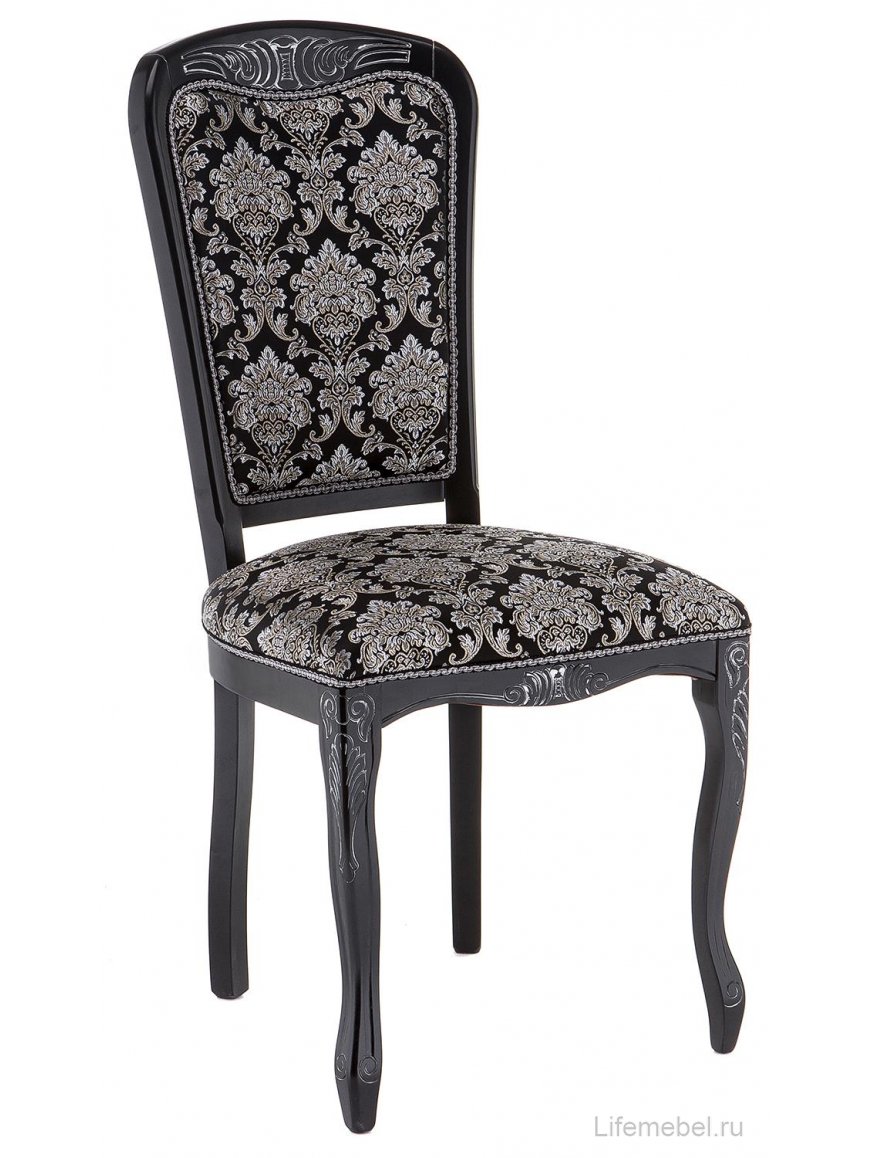 Стул Клето патина серебро / черный