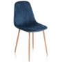 Стул на металлокаркасе Capri dark blue / wood темно-синий велюр