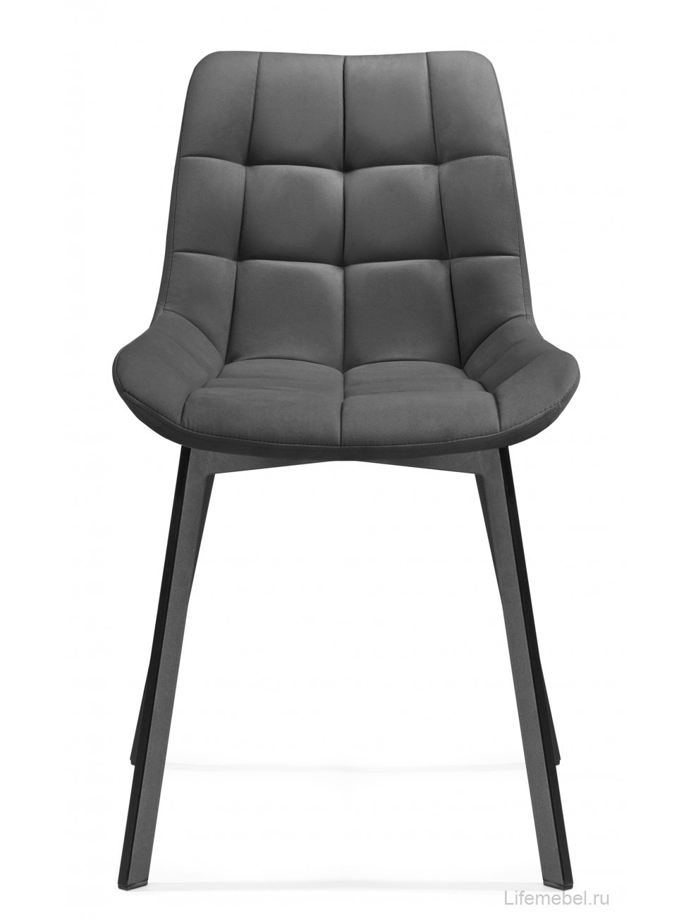 Стул на металлокаркасе Челси темно-серый / черный каркас