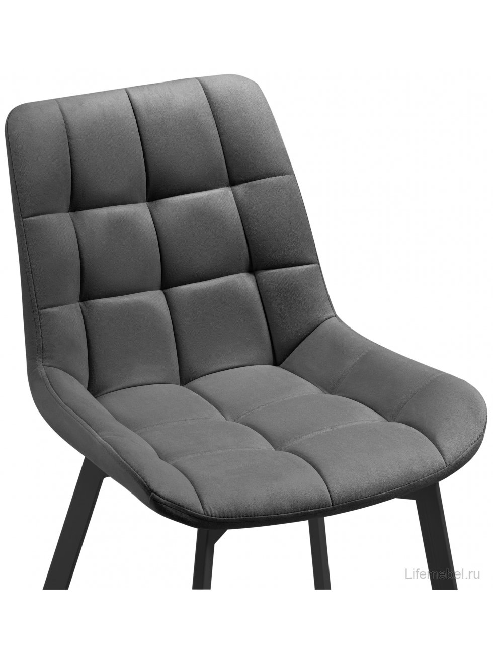 Стул на металлокаркасе Челси темно-серый / черный каркас