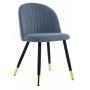 Стул на металлокаркасе Gabi blue / black / gold голубой велюр / черный / золотой