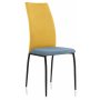 Стул на металлокаркасе Tod light blue / yellow / black голубой велюр / желтый вельвет / черный