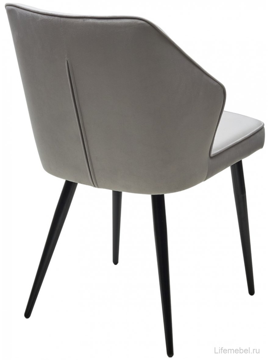 Стул на металлокаркасе Seattle-V велюр светло-серый BM-4 / черный