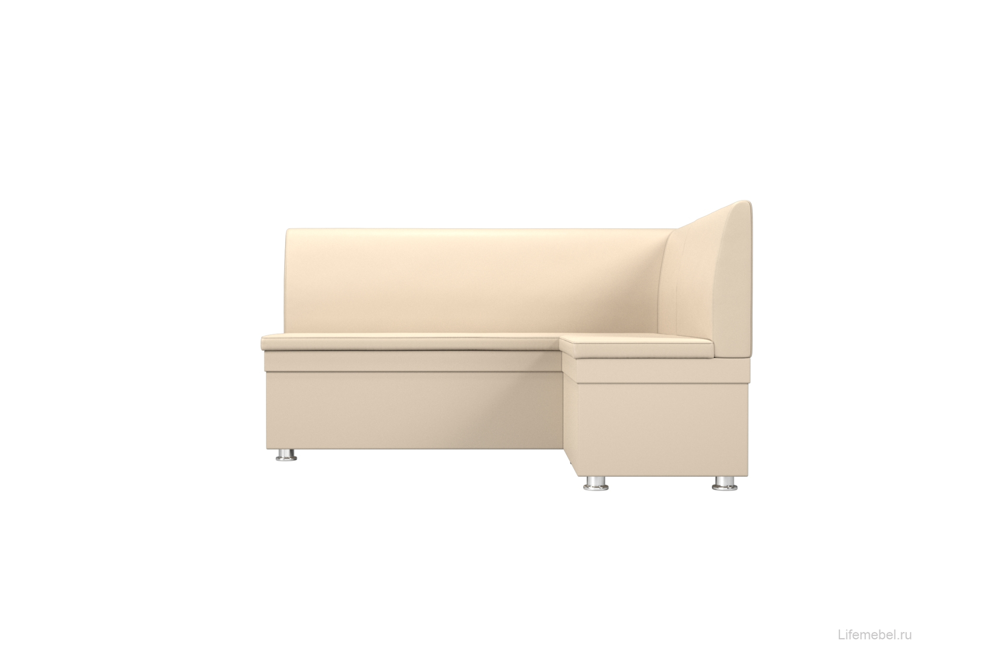 Кухонный диван Уют угловой экокожа бежевый правый