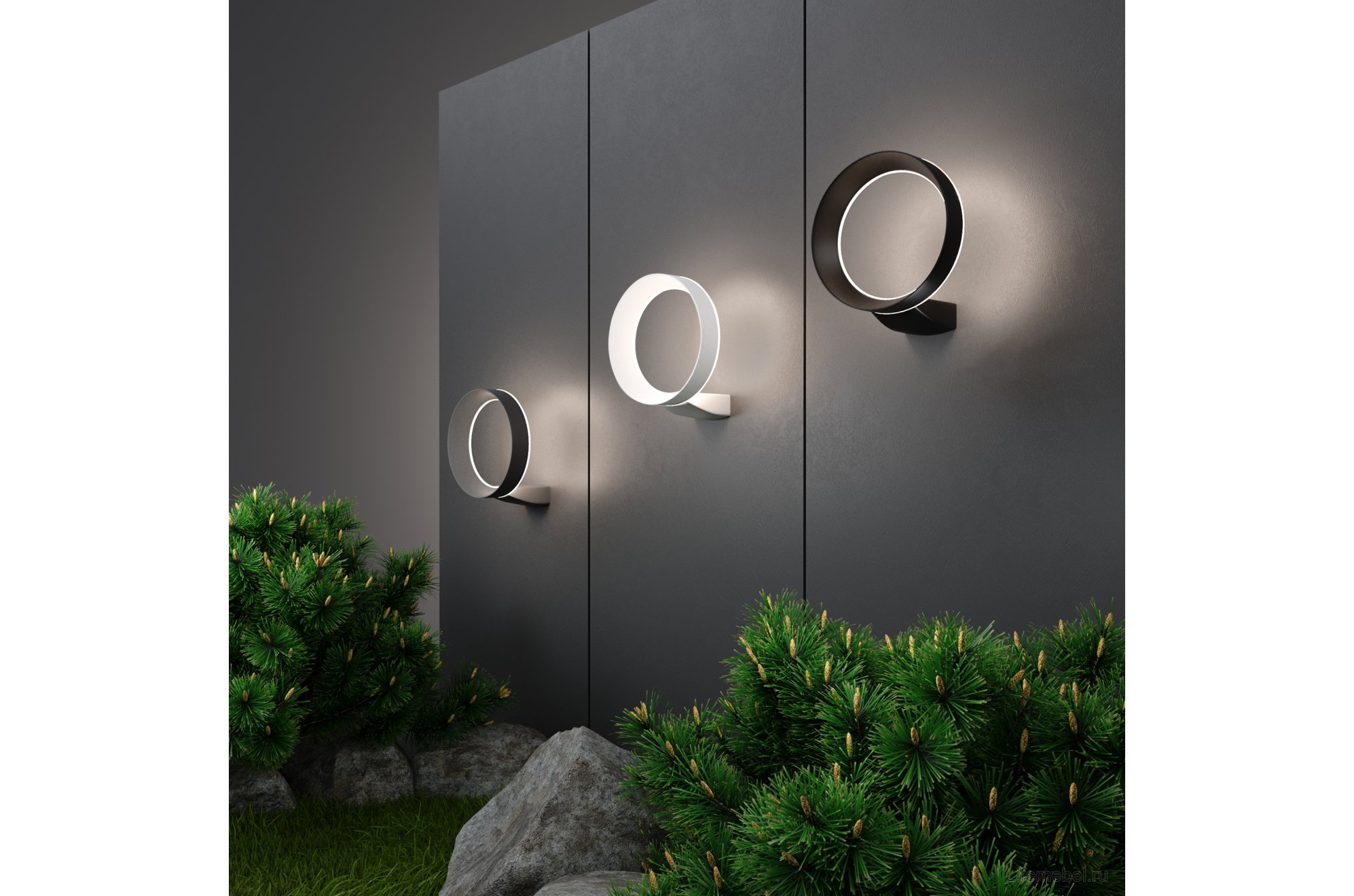 Уличный настенный светильник 1710 TECHNO LED Ring белый