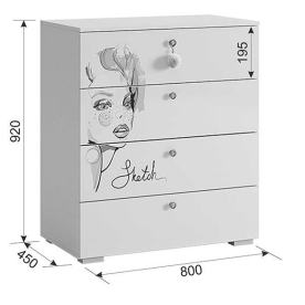 Комплект детской мебели Гламур комплектация 1