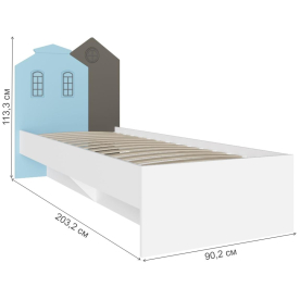 Комплект детской мебели Касама Комплектация 1 графит софт / голубой / белый