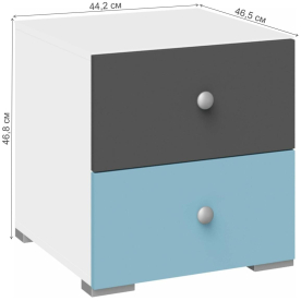 Комплект детской мебели Касама Комплектация 1 графит софт / голубой / белый