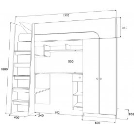 Кровать-чердак Астра 10