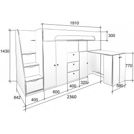 Кровать-чердак Астра 11