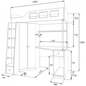 Кровать-чердак Астра 7