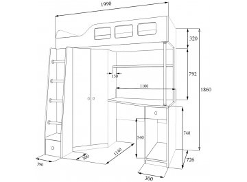 Детская кровать Астра 7 белый