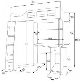 Кровать-чердак Астра 7