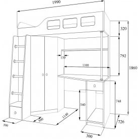 Кровать-чердак Астра 7
