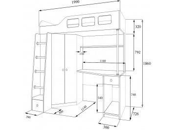 Кровать-чердак Астра 7