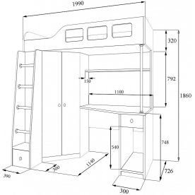 Кровать-чердак Астра 7