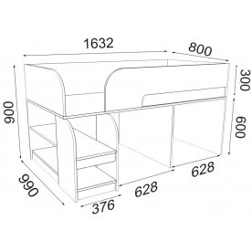 Кровать-чердак Астра 9/2