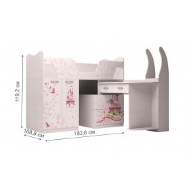 Кровать-чердак Принцесса 09 лиственница сибиу