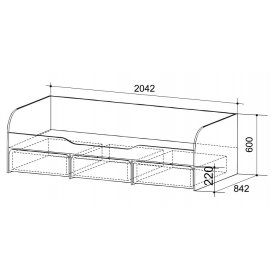 Кровать детская Сити 4.1 вишня оксфорд