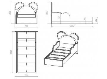Односпальная кровать Такна КР-001