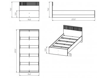 Односпальная кровать Такна КР-003