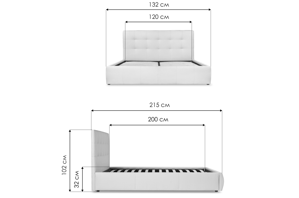 Полутораспальная кровать Афродита-2 120х200 рогожка серая