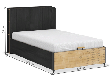 Полутораспальная кровать Black