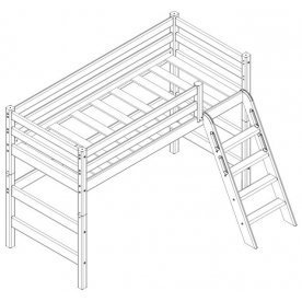 Кровать-чердак Соня с наклонной лестницей вариант 6