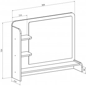 Зеркало для туалетного столика ТН-2