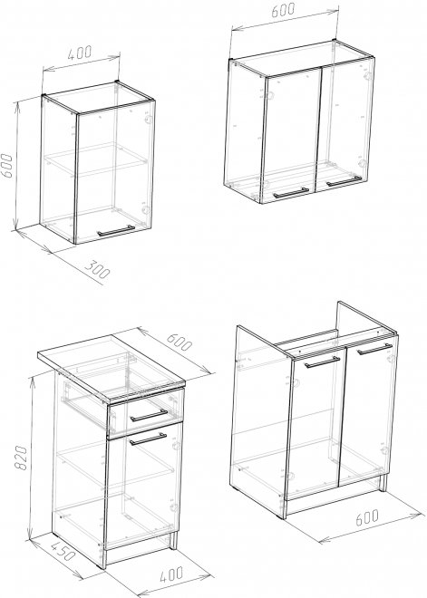 Кухонный гарнитур Калиса графит / дуб вотан