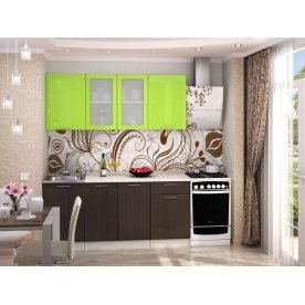 Комплектующие для готовой кухни Валерия-М комплектация 5 каркас белый, фасад лайм глянец / венге