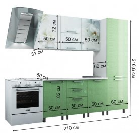 Кухня Бьянка 210 см