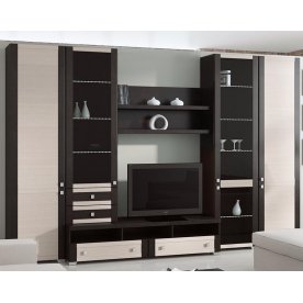 Стенка для гостиной Фиджи (комплектация 8) венге цаво / дуб белфорт