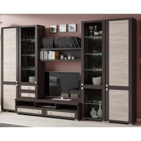 Стенка для гостиной Фиджи (комплектация 8) венге цаво / дуб сонома