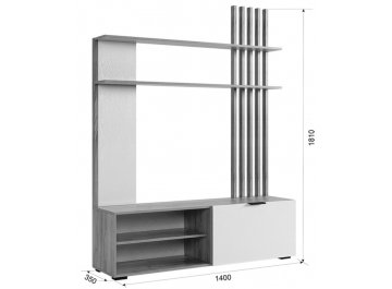 Готовая гостиная Бери К3 дуб крафт золотой / графит