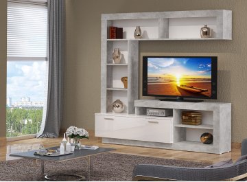 Готовая гостиная Монтана Мини atelier / белый глянец