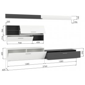 Готовая гостиная Монблан композиция №1