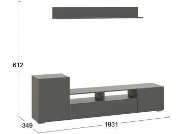 Готовая гостиная Сильвия графит серый