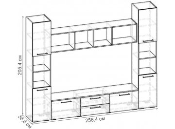 Готовая гостиная Эстет 1 КМП СН.001.2564-01